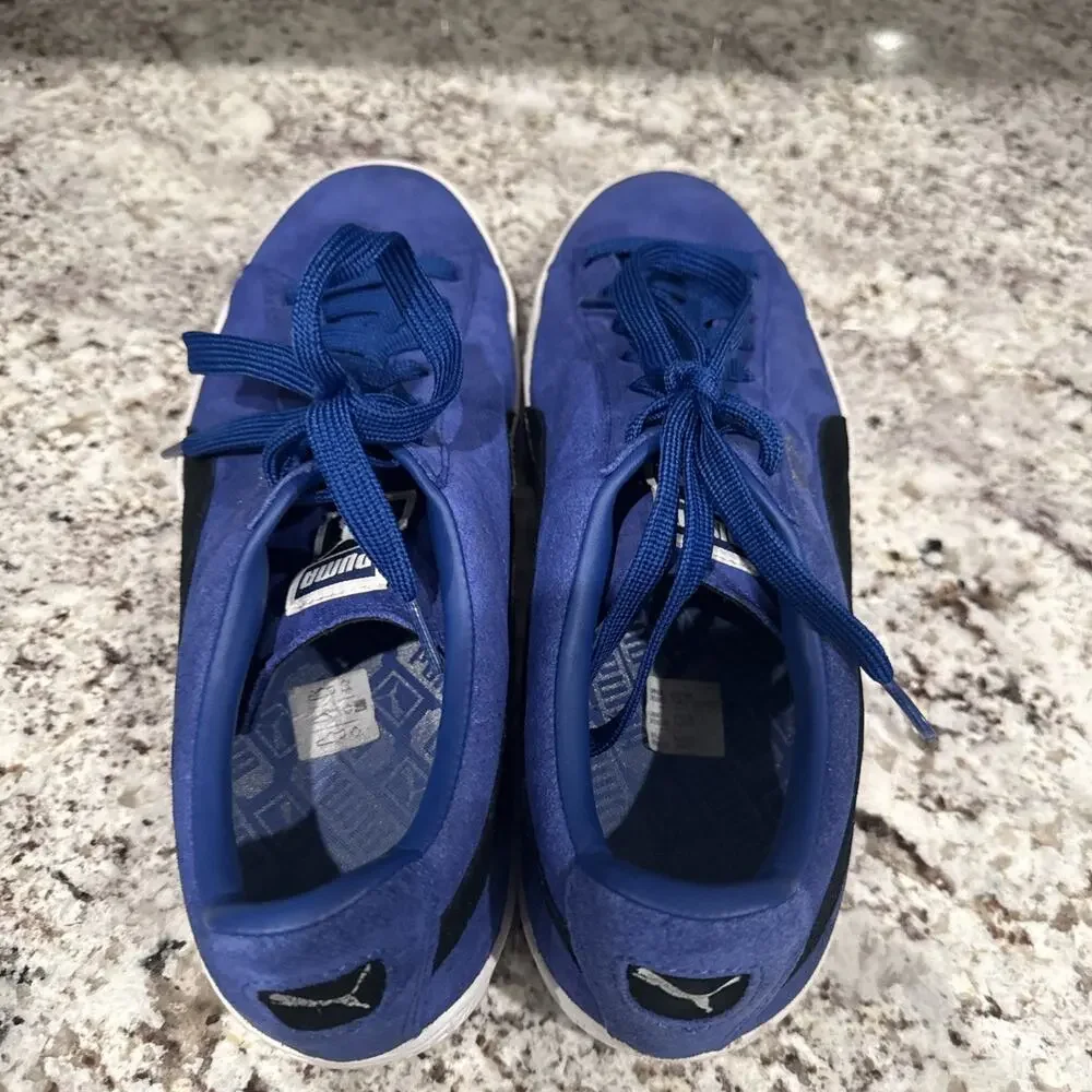 PUMA Suede Classic 363242-01 Blue/Black Suede Low Top Lace-Up Sneaker Mens Sz 11